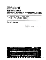 Preview for 1 page of Roland Super Jupiter Programmer MPG-80 Owner'S Manual