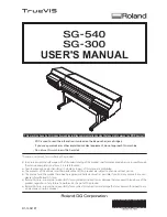 Предварительный просмотр 1 страницы Roland TrueVIS SG-300 User Manual