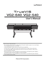 Preview for 1 page of Roland TrueVIS VG2-540 User Manual