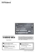 Preview for 1 page of Roland V-800HD MK II Owner'S Manual