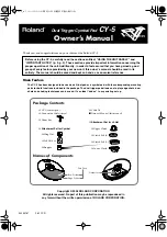 Roland V-Drums CY-5 Owner'S Manual preview