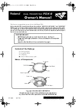 Preview for 1 page of Roland V-Drums PDX-8 Owner'S Manual