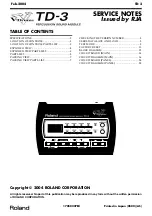 Preview for 1 page of Roland V-Drums TD-3 Service Notes