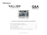 Preview for 1 page of Roland V-Guitar System VG-99 Q&A