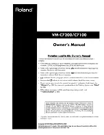 Roland V-Mixer VM-C7100 Owner'S Manual preview