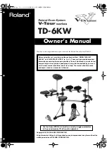 Roland V-Tour TD-6KW Owner'S Manual preview