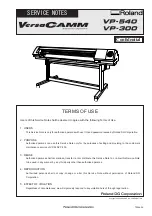 Preview for 1 page of Roland VersaCamm VP-300 Service Notes