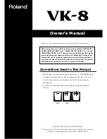 Preview for 1 page of Roland VK-8 Owner'S Manual