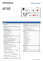 Preview for 1 page of Roland VR-1HD Reference Manual