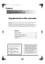 Roland VS-2480DVD Manual Supplement preview