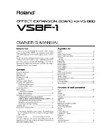 Roland VS8F-1 Owner'S Manual preview