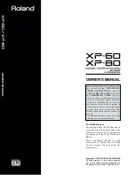 Preview for 1 page of Roland XP-60 Owner'S Manual