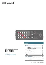 Предварительный просмотр 1 страницы Roland XS-1HD Reference Manual