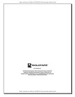 Preview for 8 page of ROLATAPE RT412D Operating Instructions Manual