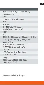 Preview for 39 page of Rollei LUMIS I-Light RGB Manual