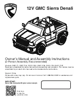 Rollplay 12V GMC Sierra Denali Owner'S Manual And Assembly Instructions preview