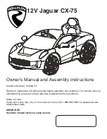 Rollplay 12V Jaguar CX-75 Owner'S Manual And Assembly Instructions preview