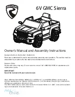 Preview for 1 page of Rollplay 6V GMC Sierra Owner'S Manual And Assembly Instructions