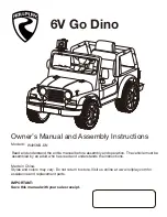 Rollplay 6V Go Dino Owner'S Manual And Assembly Instructions preview