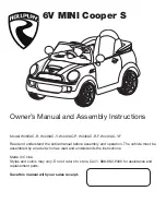 Предварительный просмотр 1 страницы Rollplay 6V Mini Cooper S Owner'S Manual And Assembly Instructions