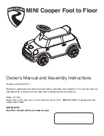 Rollplay MINI Cooper Foot to Floor Owner'S Manual And Assembly Instructions предпросмотр