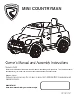 Rollplay MINI COUNTRYMAN 6V Owner'S Manual And Assembly Instructions preview