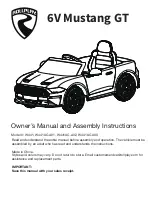 Предварительный просмотр 1 страницы Rollplay W441 Owner'S Manual And Assembly Instructions