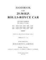 Rolls-Royce 25-30 H.P Handbook preview