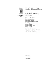 Предварительный просмотр 1 страницы Rolls-Royce Bentley Continental 1985 Service Schedule Manual