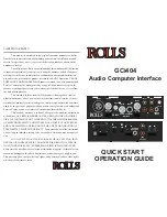 Rolls Audio Computer Interface GCi404 Quick Start Operation Manual preview