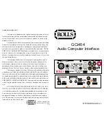 Rolls GCI404 Owner'S Manual preview