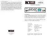 Rolls HR70 Quick Start Operation Manual предпросмотр