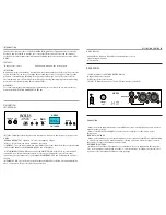 Preview for 2 page of Rolls HRS84 Quick Start Operation Manual