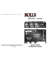 Rolls LiveMix MX34b Quick Start Operation Manual preview