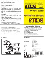 Предварительный просмотр 1 страницы Rolls MB15b ProMatch Specifications