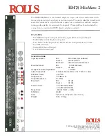 Preview for 1 page of Rolls MixMate 2 RM74 Specifications