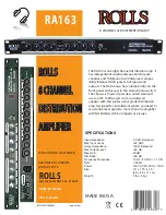 Rolls RA163 Specifications preview