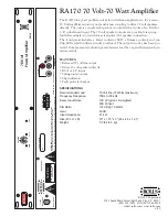 Preview for 1 page of Rolls RA170 Specifications