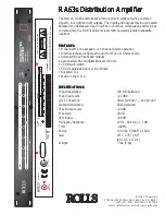 Предварительный просмотр 1 страницы Rolls RA63s Specification Sheet