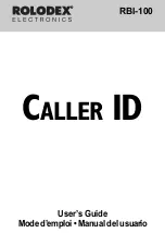 Rolodex CALLER ID RBI-100 User Manual preview