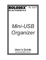 Preview for 1 page of Rolodex Mini-USB Organizer RL-8221 User Manual