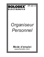 Preview for 1 page of Rolodex RF-8013 (French) Mode D'Emploi