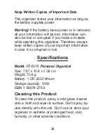 Preview for 34 page of Rolodex Rolodex RT-8015 User Manual