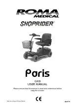 Roma Medical Shoprider Paris GK9 User Manual preview