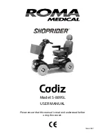Roma Medical Shoprider S-889SL User Manual preview