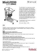 RoMedic MiniLift200 User Manual preview