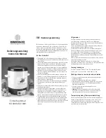 Rommelsbacher Auto-Preserving Cooker Instruction Manual предпросмотр