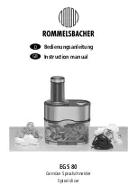 Rommelsbacher EGS 80 Instruction Manual preview