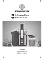 Preview for 1 page of Rommelsbacher ES 850/E Instruction Manual