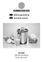 Rommelsbacher ZP 60/E Instruction Manual preview